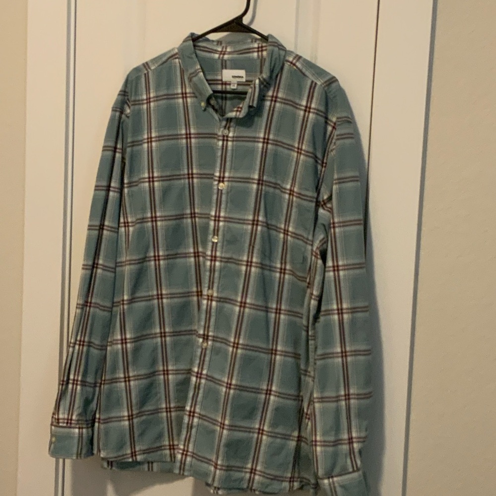 Casual Green Long Sleeve Plaid Button-Down Shirt